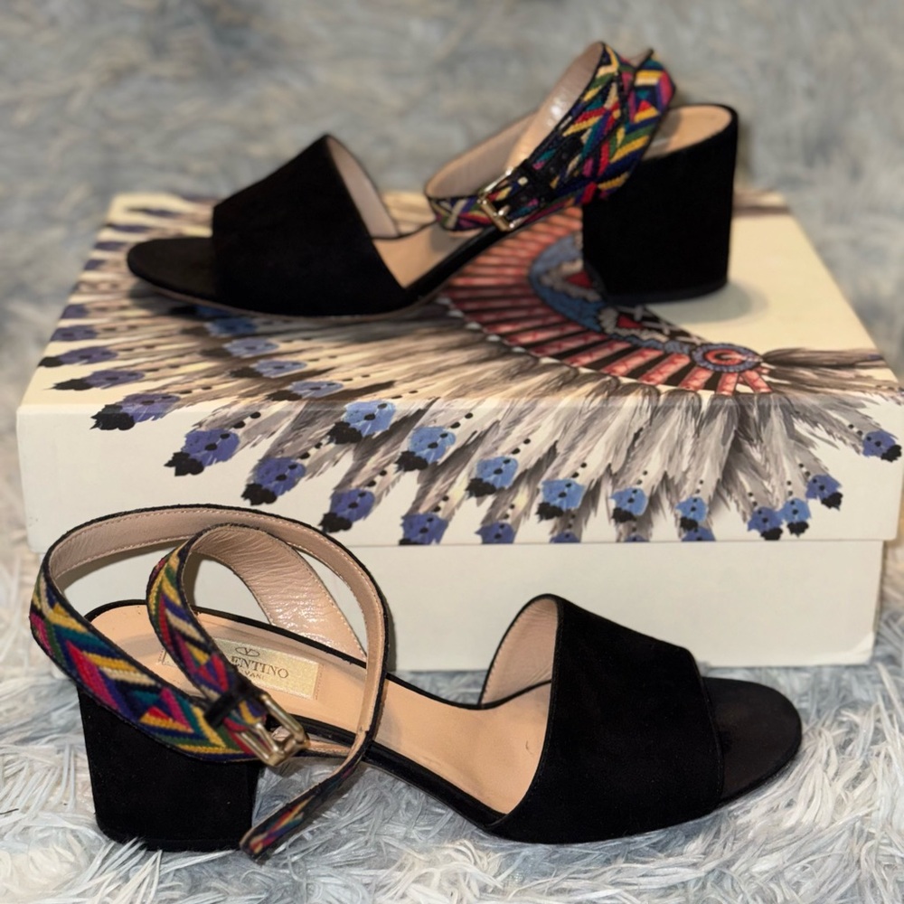 Valentino Garavani Multicolor Strap Block Heel Sandals